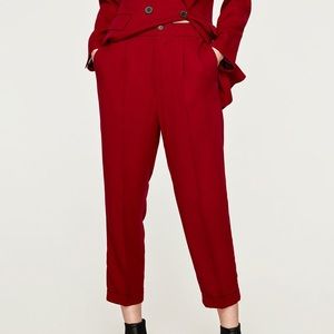 Zara maroon ankle trousers ISO